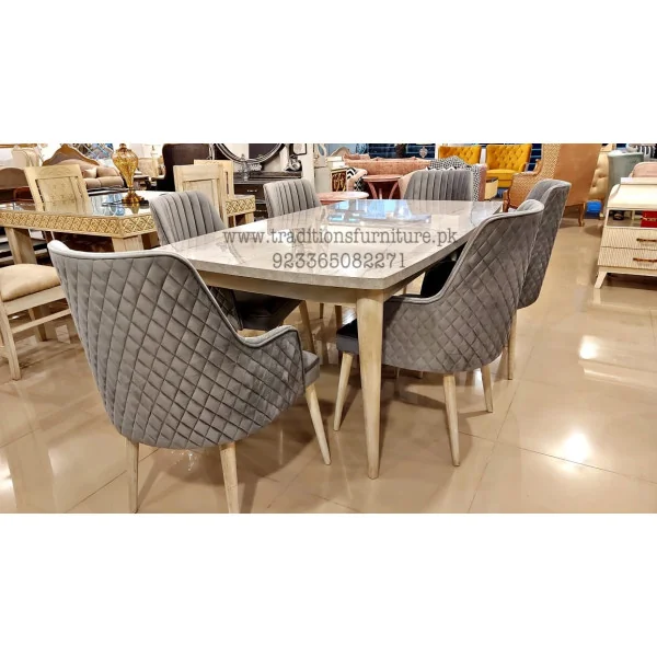 High Gloss UV Top Dinning Table 6 Seater