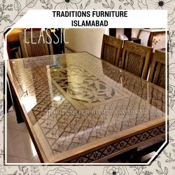 Dinning Set with wooden Carving